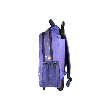 Sac à dos scolaire à roulettes 2 compartiments Cybel Licorne Céleste Violet 3 - vertbaudet enfant 
