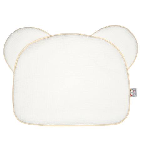 Oreiller bébé plat ourson en gaze de coton jeanne Beige+Blanc+Bleu+Camel+Écru+Gris clair+Terracotta+Vert de gris+Vieux rose 25 - vertbaudet enfant 