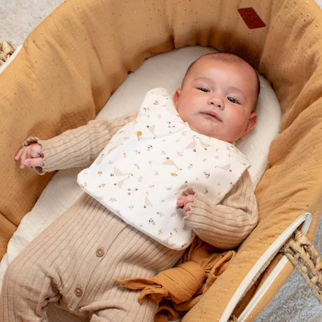 Habillage de couffin en gaze de coton pois dorés Blanc+Camel+Vert 9 - vertbaudet enfant 