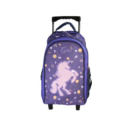 Fille-Accessoires-Fourniture scolaire-Cartable-Sac à dos scolaire à roulettes 2 compartiments Cybel Licorne Céleste