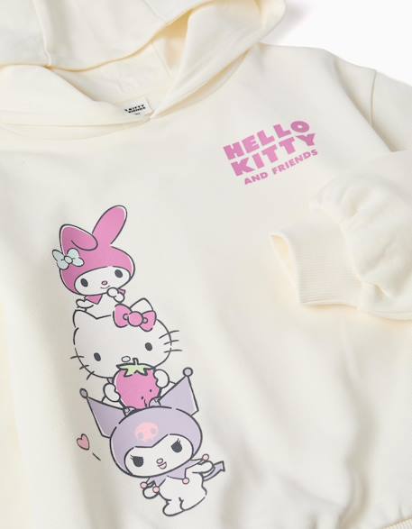 Sweat en coton peigné avec imprimé hello kitty Blanc 3 - vertbaudet enfant 