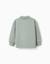 Sweat en coton avec col polo et imprimé Vert 2 - vertbaudet enfant 