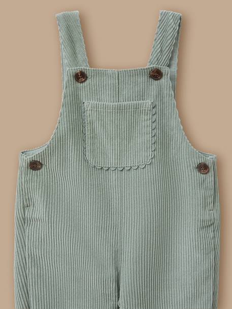 Salopette en velours côtelé bébé Vanille+Vert pastel 4 - vertbaudet enfant 
