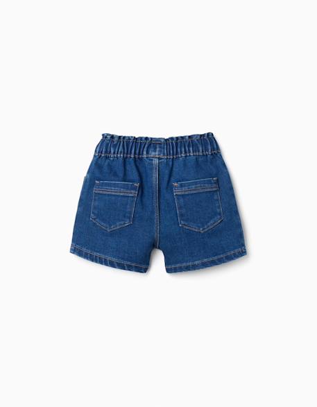 Short en jean avec taille paperbag Bleu 2 - vertbaudet enfant 