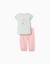 Pyjama en coton avec imprimé fleur Vert 1 - vertbaudet enfant 