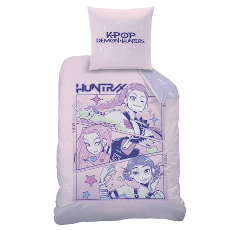 Parure de lit imprimée 100% coton, kpop demon hunters compact Violet 3 - vertbaudet enfant 
