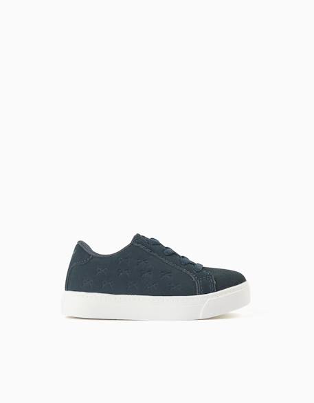 Baskets avec nœuds en relief et lacets élastiques Bleu 1 - vertbaudet enfant 
