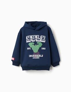 -Sweat en coton peigné à capuche et imprimé hulk
