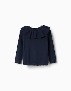 -Pull en maille avec extrémités festonnées