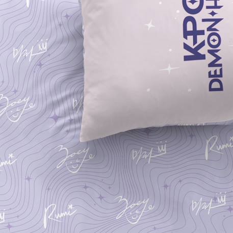 Parure de lit imprimée 100% coton, kpop demon hunters compact Violet 2 - vertbaudet enfant 