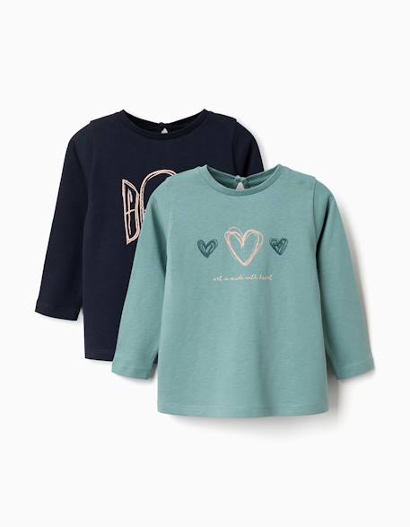 Bébé-Lot de 2 t-shirts à manches longues avec imprimés de l'art