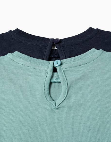 Lot de 2 t-shirts à manches longues avec imprimés de l'art Rose clair+Vert clair 8 - vertbaudet enfant 