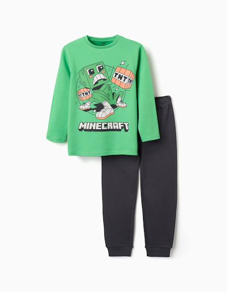Garçon-Pyjama en coton à manches longues avec imprimé minecraft