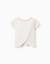 T-shirt en coton avec col brodé Beige clair 2 - vertbaudet enfant 