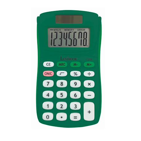 Fille-Accessoires-Fourniture scolaire-Calculatrice de poche verte 8 chiffres