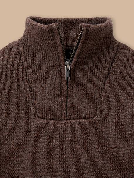 Pull col camionneur garçon Bleu chine+Marron 6 - vertbaudet enfant 