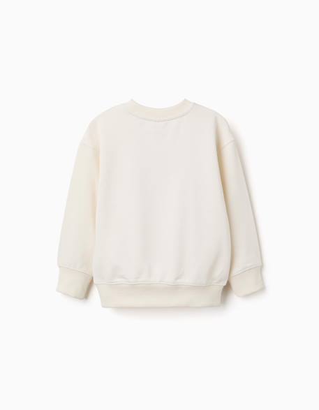 Sweat en coton avec imprimé abstrait Blanc 2 - vertbaudet enfant 