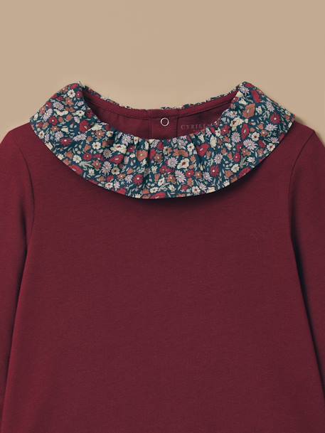 T-shirt col tissu liberty fille Cerise+Marine 3 - vertbaudet enfant 
