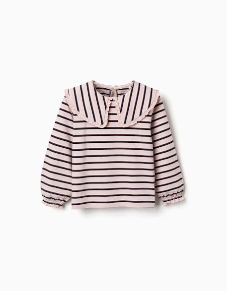 Fille-T-shirt, sous-pull-T-shirt-T-shirt à manches longues et à rayures