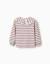 T-shirt à manches longues et à rayures Blanc+Rose clair 2 - vertbaudet enfant 