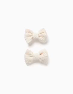Lot de 2 pinces à cheveux avec nœuds et broderie  - vertbaudet enfant