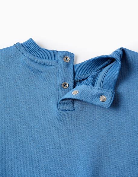Sweat en coton avec ours et lettres imprimés Bleu+Jaune 3 - vertbaudet enfant 
