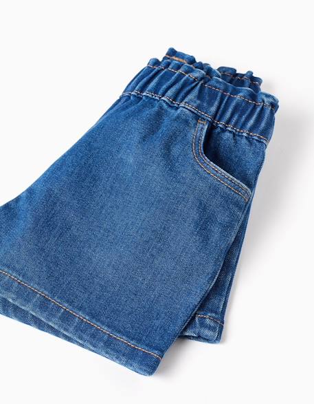 Short en jean avec taille paperbag Bleu 4 - vertbaudet enfant 