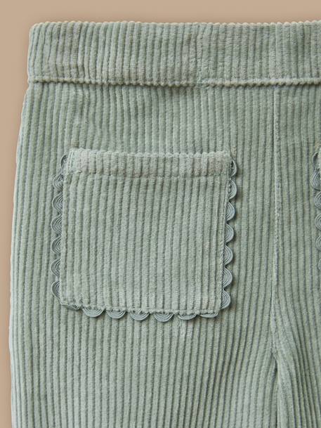 Pantalon en velours festonné bébé Rose poudre+Vert pastel 4 - vertbaudet enfant 