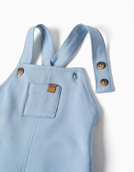 Ensemble body et salopette en coton Bleu clair 4 - vertbaudet enfant 