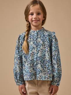 Chemise velours tissu liberty fille  - vertbaudet enfant