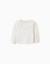 Pull en maille avec col à volants Blanc 1 - vertbaudet enfant 