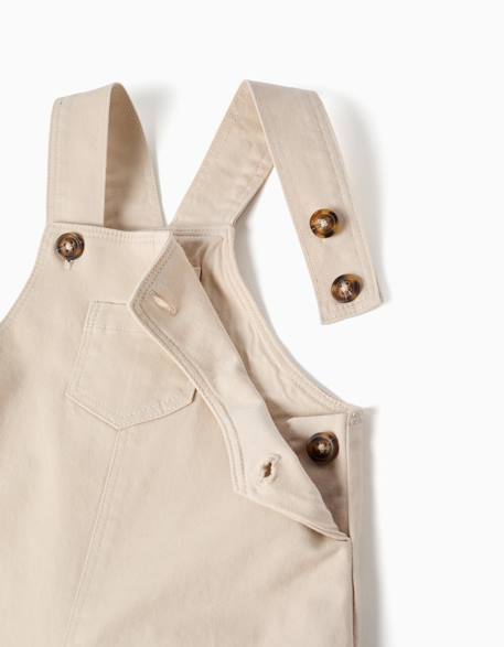 Salopette en sergé avec poche avant Beige clair+Bleu foncé 3 - vertbaudet enfant 