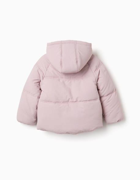 Doudoune avec capuche et doublure en polaire Gris foncé+Mauve clair 6 - vertbaudet enfant 