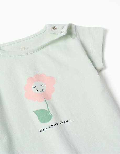 Pyjama en coton avec imprimé fleur Vert 3 - vertbaudet enfant 