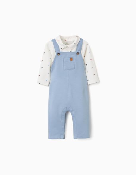 Ensemble body et salopette en coton Bleu clair 1 - vertbaudet enfant 