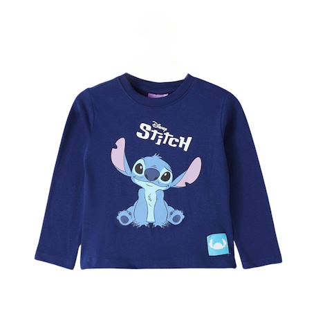 T-shirt manches longues avec personnage licence lilo et stitch Marine 1 - vertbaudet enfant 