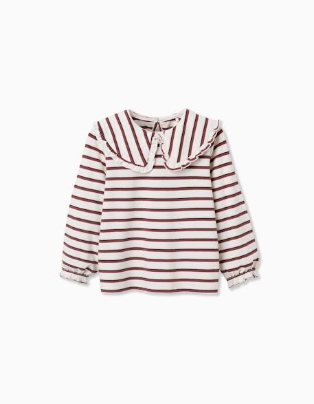 Fille-T-shirt, sous-pull-T-shirt-T-shirt à manches longues et à rayures
