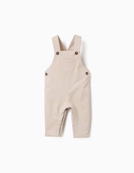 Salopette en sergé avec poche avant Beige clair+Bleu foncé 1 - vertbaudet enfant 