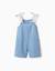 Combishort en jean avec bretelles à motif floral Bleu 2 - vertbaudet enfant 