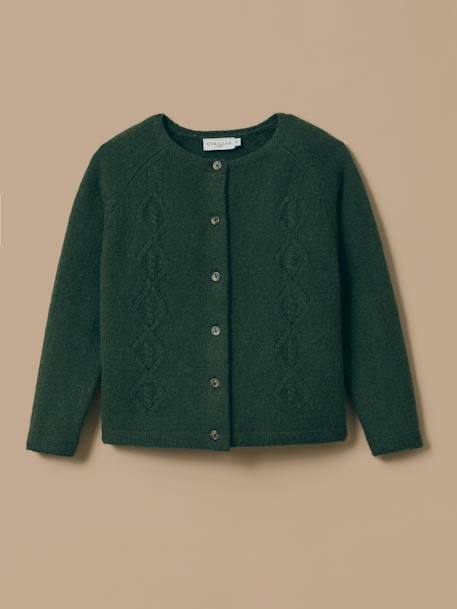 Fille-Pull, gilet, sweat-Gilet-Cardigan  en laine mérinos