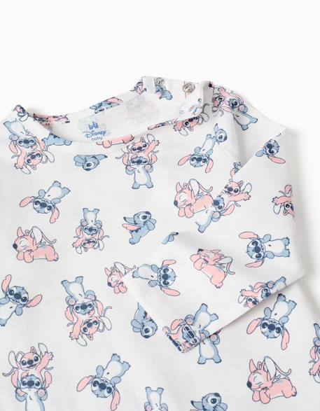 Pyjama avec pieds en coton avec motif stitch Beige clair 3 - vertbaudet enfant 