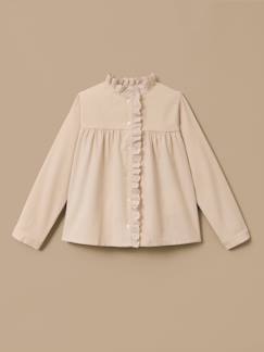 Chemise velours et dentelle fille  - vertbaudet enfant