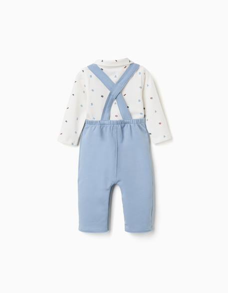Ensemble body et salopette en coton Bleu clair 2 - vertbaudet enfant 