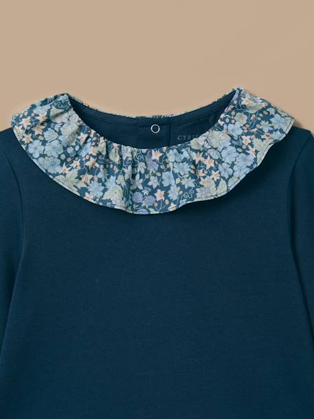 T-shirt col tissu liberty fille Cerise+Marine 6 - vertbaudet enfant 