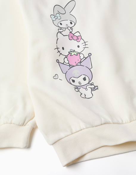Sweat en coton peigné avec imprimé hello kitty Blanc 4 - vertbaudet enfant 