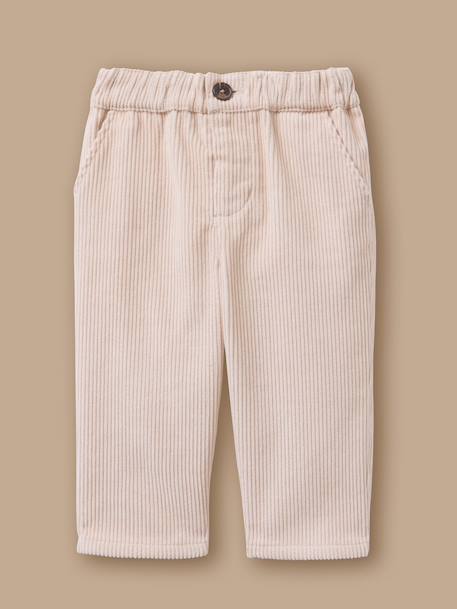 Pantalon en velours côtelé bébé Orage+Vanille+Vert pastel 3 - vertbaudet enfant 