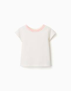 -T-shirt en coton avec col brodé