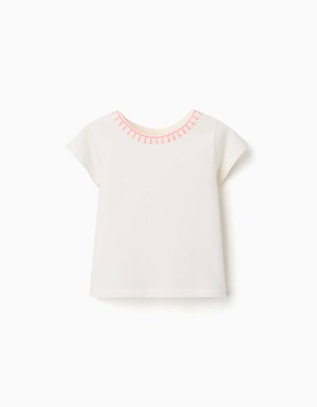 Bébé-T-shirt, sous-pull-T-shirt en coton avec col brodé