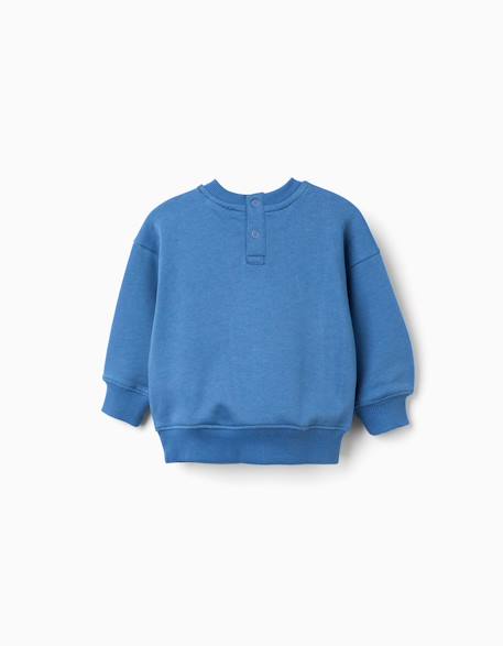 Sweat en coton avec ours et lettres imprimés Bleu+Jaune 2 - vertbaudet enfant 