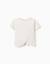 T-shirt en coton avec col brodé Beige clair 2 - vertbaudet enfant 